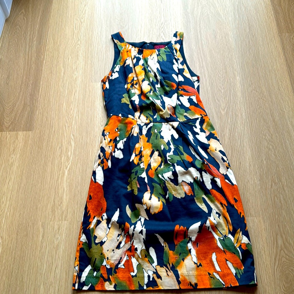 212 Collection, blue and orange dress, Size 6